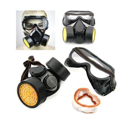 Set ochelari si masca de protectie KH-A-5 pentru lucru in mediu chimic  vapori vopsea sau praf
