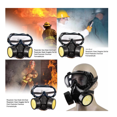 Set ochelari si masca de protectie KH-A-5 pentru lucru in mediu chimic  vapori vopsea sau praf