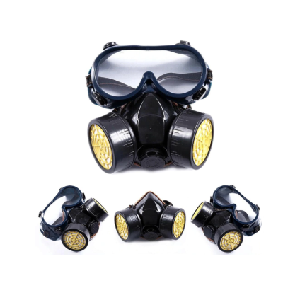 Set ochelari si masca de protectie KH-A-5 pentru lucru in mediu chimic  vapori vopsea sau praf