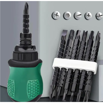 Set surubelnita CRV cu biti 13 in 1 Otel Verde/Negru