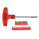 Set surubelnita tip T cu 21 de piese 11 capete surubelnita si 9 capete chei hexagonale