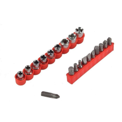 Set surubelnita tip T cu 21 de piese 11 capete surubelnita si 9 capete chei hexagonale