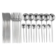 Set tacamuri 24 piese stil portughez otel inoxidabil culoare ARGINTIU