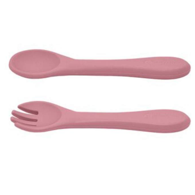 Set Tacamuri Diversificare Bebelusi Din Silicon Pahar Lingurita Furculita Roz