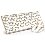 Set Tastatura si Mouse wireless design compact si elegant culoare Gold Andowl  Q K3940