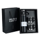 Set termos din inox cu 3 cesti 500ml sticla termoizolanta pentru bauturi fierbinti si reci NEGRU