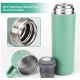 Set termos din inox cu 3 cesti 500ml sticla termoizolanta pentru bauturi fierbinti si reci VERDE