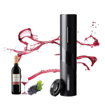 Set tirbuson electric si accesoriu taiere sigiliu NEGRU