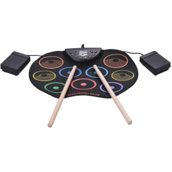 Set Tobe electronice digitale din Silicon cu pedale de picior 9 USB 9 Paduri de tobe colorate