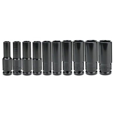 Set trusa tubulare impact Otel 10 piese 1/2 inch de la 8 la 24mm Negru