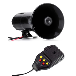 Sirena auto 5 melodii ES 500 cu microfon si functie de inregistrare 12V 100W