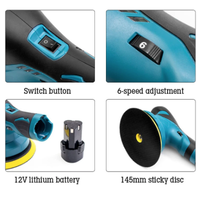 Slefuitor de masina fara fir 12V baterie cu litiu 6 viteze