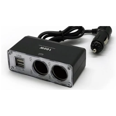Splitter auto pentru priza 12v cu 2 prize si 2 usb Olesson 1647
