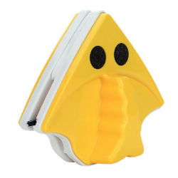 Stergator magnetic geamuri ABS / Bumbac 16 x 13.5 cm Galben / Alb