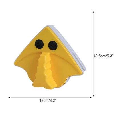 Stergator magnetic geamuri ABS / Bumbac 16 x 13.5 cm Galben / Alb