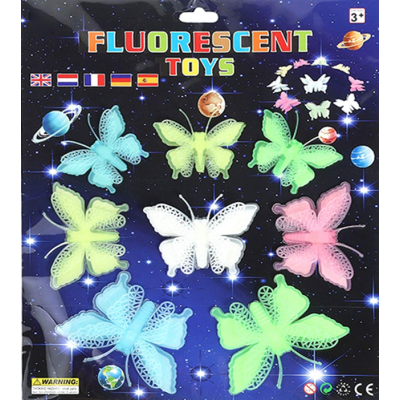 Stickere fosforoscente 8 Fluturi Multicolori