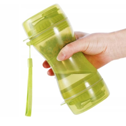 Sticla cu 3 in 1 pentru animale, Mancare si Apa, Plastic