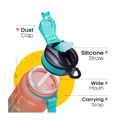 Sticla de apa potabila fitness Colorata 32Oz cu Marcator de timp