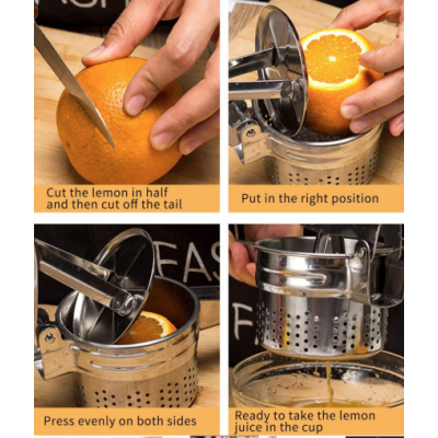 Storcator manual de citrice din otel inoxidabil 26 cm cu maner