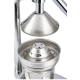 UB Storcator manual pentru fructe tip presa din inox cu recipient si strecuratoare inclusa argintiu