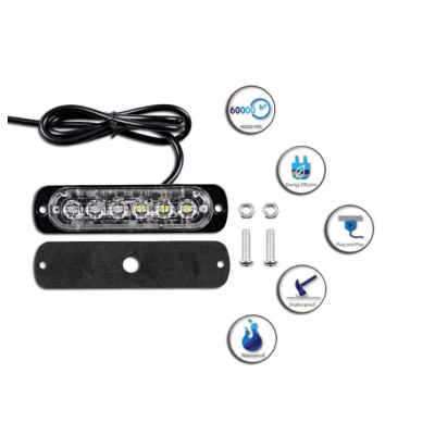 Stroboscop 6 LED lumini de avertizare pentru platforma  ATV  Tractor  Jeep  Off Road