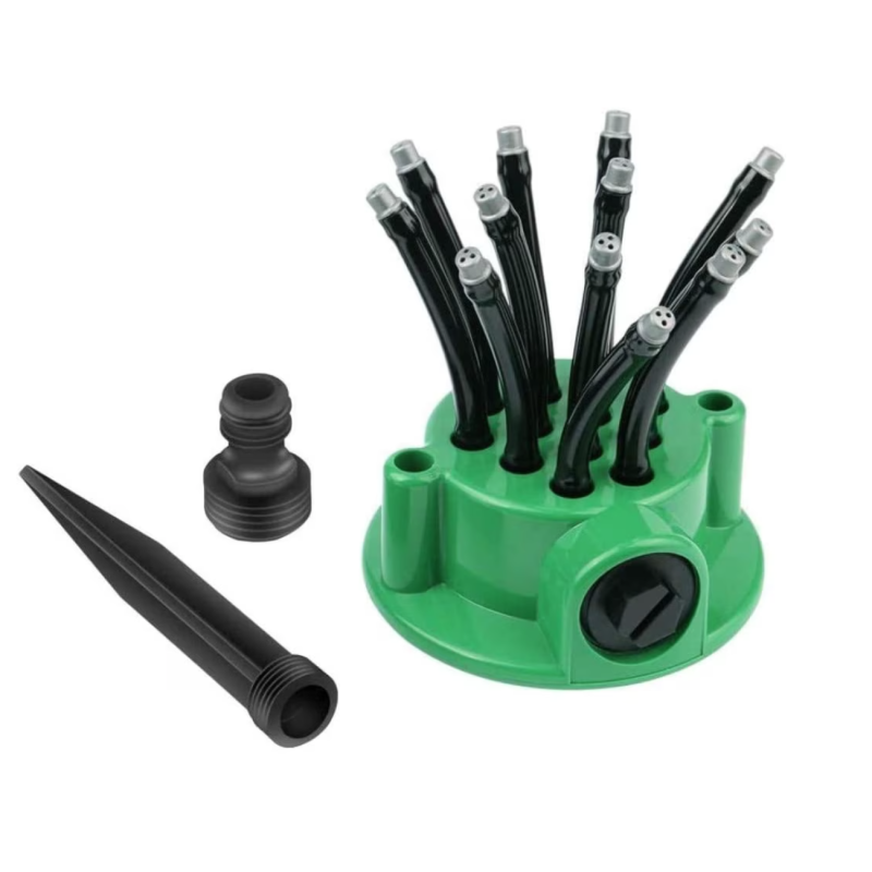 Stropitoare pentru gazon cu 12 duze flexibile Verde/Negru