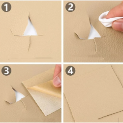 Sul autoadeziv din piele ecologica (imitatie piele) 0.75 x 2.5m ALB Cream