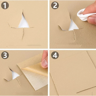 Sul autoadeziv din piele ecologica (imitatie piele) 0.75 x 2.5m ALB Cream