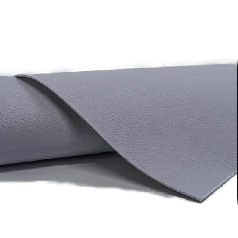 Sul autoadeziv din piele ecologica (imitatie piele) 75 CM x 250 CM GRI inchis cu textura