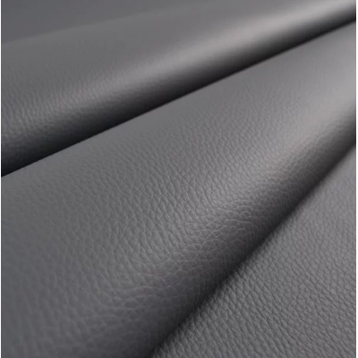 Sul autoadeziv din piele ecologica (imitatie piele) 75 CM x 250 CM GRI inchis cu textura