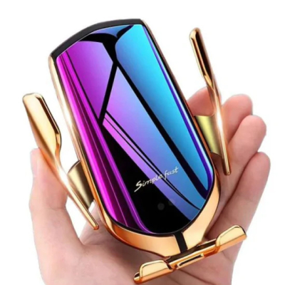 Suport Auto Auriu R1 Senzor Incarcare Fast Charge Wireless