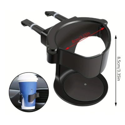 Suport auto pentru pahar cu prindere pe grila ventilatie