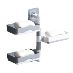 Suport baie pentru sapun cu 3 rafturi fixare prin lipire