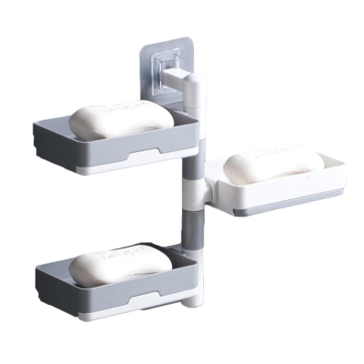 Suport baie pentru sapun cu 3 rafturi fixare prin lipire