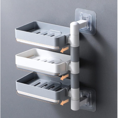 Suport baie pentru sapun cu 3 rafturi fixare prin lipire