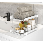 Suport cu 2 rafturi retractabile 2 nivele si 6 compartimente de depozitare