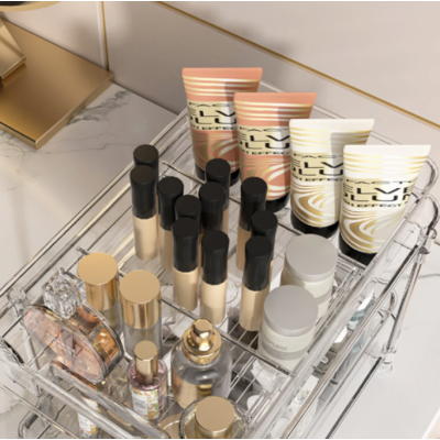 Suport cu 2 rafturi retractabile 2 nivele si 6 compartimente de depozitare