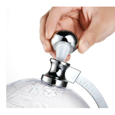 Suport cu dozator sub forma de glob pentru bauturi si lichide design practic capacitate 1.5L