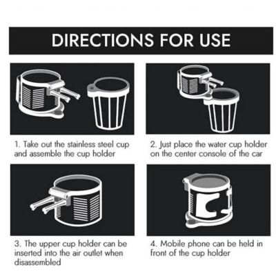 Suport de pahare 2 in 1 anti-alunecare pentru vehicule