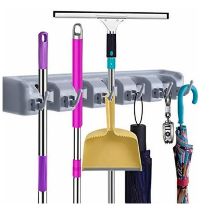 Suport de Perete pentru Maturi si Mopuri cu 6 Carlige Broom Holder