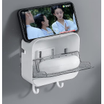 Suport de sapun portabil cu capac alb