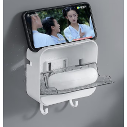 Suport de sapun portabil cu capac alb