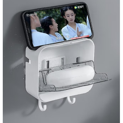 Suport de sapun portabil cu capac alb