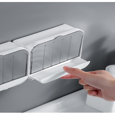 Suport de sapun portabil cu capac alb