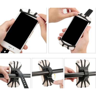 Suport de telefon pentru bicicleta din silicon 8 brate