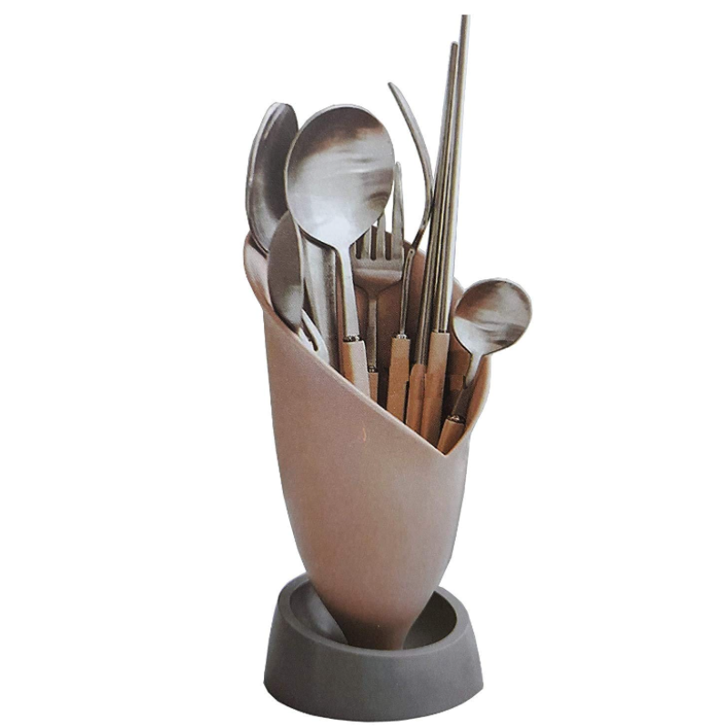 Suport decorativ pentru ustensile stil ghivechi cu scurgere