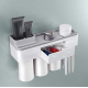 Suport Dispenser pasta de dinti cu 3 pahare magnetice 6 periute