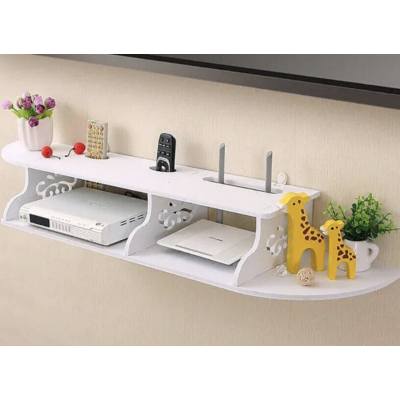 Suport elegant pentru router si alte dispozitive sau obiecte de decor 100x23cm alb