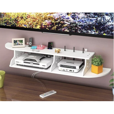 Suport elegant pentru router si alte dispozitive sau obiecte de decor 100x23cm alb
