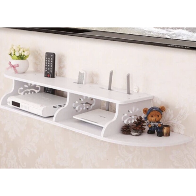 Suport elegant pentru router si alte dispozitive sau obiecte de decor 100x23cm alb